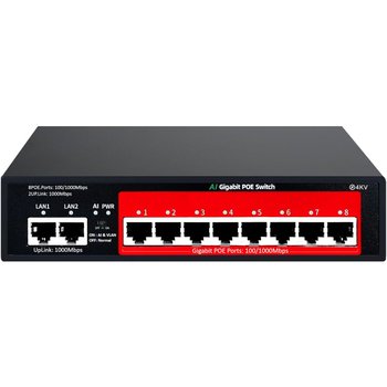 POE коммутатор QPS208G POE+2GE 120W