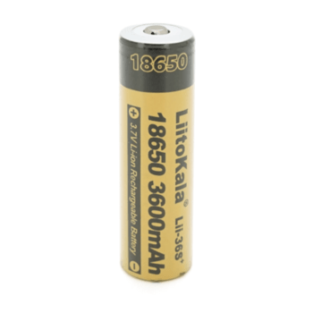 Акумулятор 18650 Li-Ion LiitoKala Lii-36S-JT(TIP TOP), 3600mah (3300-3600mah), 3.7V (2.75-4.2V), Yellow