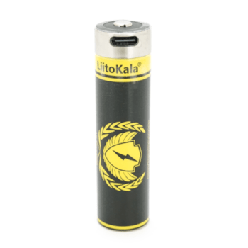 Акумулятор 18650 Li-Ion LiitoKala King-4000, 4000mah (3800-4000mah), 3.7V (2.75-4.2V), Type-C, 70.5mm x 18.5mm, Black/Yellow