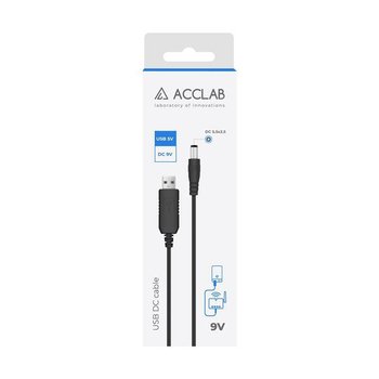 Кабель для роутера USB от павербанка ACCLAB USB to DC, 5,5х2,5 мм, 9V, 1A, 1 м Black (1283126552830)