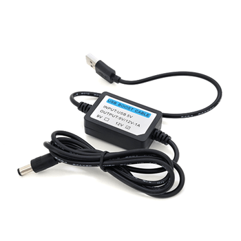 Кабель для роутера USB от павербанка 5V -12V - 5,5х2,5mm (USB boost cable) 