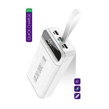 Повербанк (PowerBank) Power Way QC30 30000 mAh PD20W+QC22.5W (Білий)