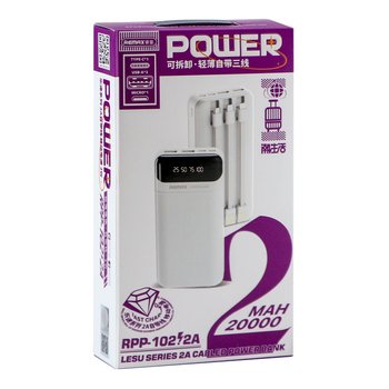 Повербанк (PowerBank) Remax RPP-102 Lesu Series 20000 mAh (Белый)