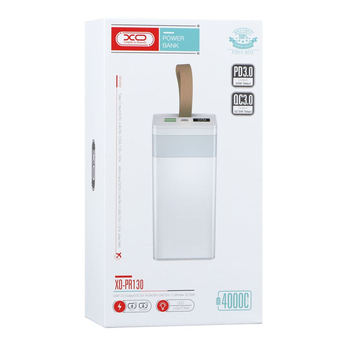 Повербанк (PowerBank) Bank XO PR130 PD 20W QC 22.5W 40000 mAh (Белый)