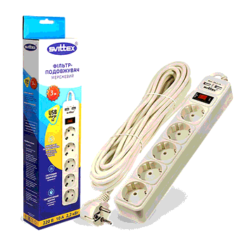 Удлинитель сетевой Svittex SV-024 2xUSB 3m Удлинитель сетевой Svittex SV-024 2xUSB 3m