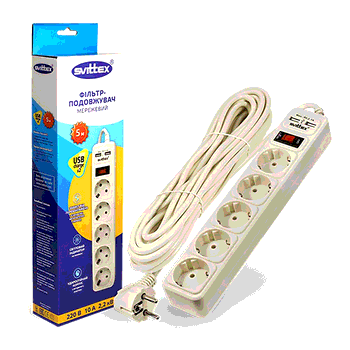 Удлинитель сетевой Svittex SV-025 2xUSB 5m Удлинитель сетевой Svittex SV-025 2xUSB 5m