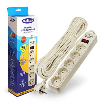 Подовжувач мережевий Svittex SV-0026 2xUSB 10m