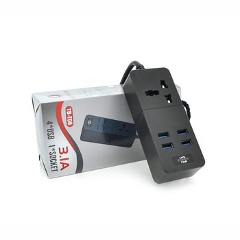 Сетевой фильтр ТВ-Т06, 1 розетка + 4 USB, 2 м, сечение 3х0,75мм, 2500W, Black Сетевой фильтр ТВ-Т06, 1 розетка + 4 USB, 2 м, сечение 3х0,75мм, 2500W, Black