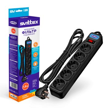 Подовжувач мережевий Svittex SV-001-B 1.8m
