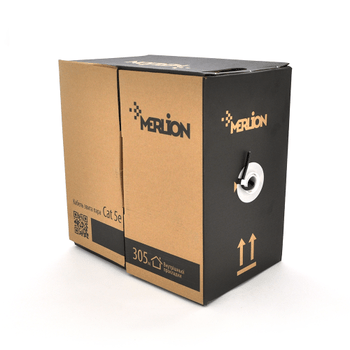 Кабель кручена пара (03496) Merlion FTP (4*2*0.51) 4p 24 AWG, 305м, Black Кабель кручена пара (03496) Merlion FTP (4*2*0.51) 4p 24 AWG, 305м, Black