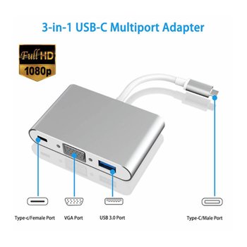 USB-Хаб Pix-Link LS1044 Type-C 3 in 1