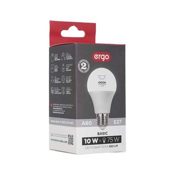 Светодиодная лампа ERGO Basic A60 E27 10W 4100K