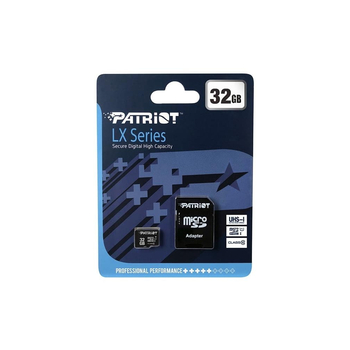 Карта пам`яті MicroSDHC 32GB UHS-I Class 10 Patriot LX + SD-adapter (PSF32GMCSDHC10)