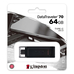 Флеш-накопитель USB3.2 64GB Type-C Kingston DataTraveler 70 Black (DT7064GB)