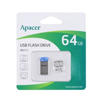 Флеш пам'ять USB 64GB Apacer AH111 Silver/Blue (AP64GAH111U-1) Флеш пам'ять USB 64GB Apacer AH111 Silver/Blue (AP64GAH111U-1)