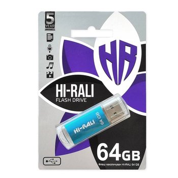Флеш пам'ять USB 64GB Hi-Rali Rocket Series Blue (HI-64GBVCBL) Флеш пам'ять USB 64GB Hi-Rali Rocket Series Blue (HI-64GBVCBL)