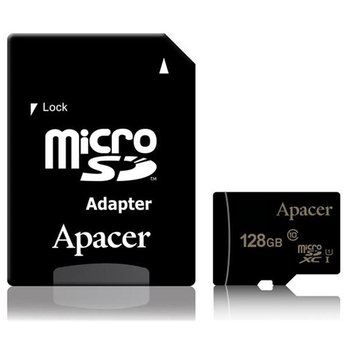 Карта памяти MicroSDXC 128GB UHS-I Class 10 Apacer + SD adapter (AP128GMCSX10U1-R)