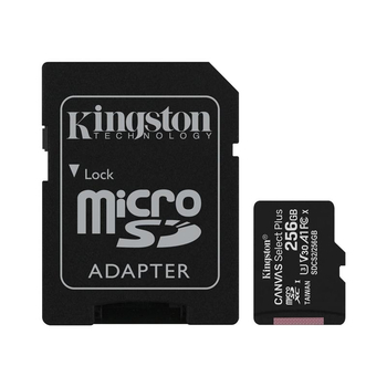 Карта памяти MicroSDXC 256GB MicroSDXC UHS-IU3 Class 10 Kingston Canvas Select Plus R100W85MBs + SD-адаптер (SDCS2256GB)