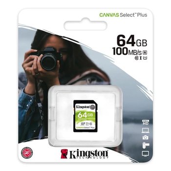 Карта пам`яті 64GB SDXC UHS-I Class 10 Kingston Canvas Select Plus R100MB/s (SDS2/64GB)
