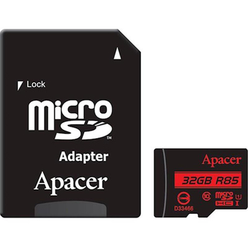 Карта памяти MicroSDXC 64GB UHS-I Class 10 Apacer + SD adapter (AP64GMCSX10U1-R)