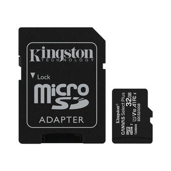 Карта памяти MicroSDHC 32GB UHS-I Class 10 Kingston Canvas Select Plus R100MBs + SD-адаптер (SDCS232GB)