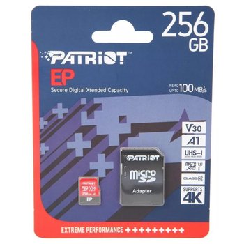 Карта пам`яті 256GB MicroSDXC UHS-I/U3 Class 10 Patriot EP A1 R90/W80MB/s + SD-adapter (PEF256GEP31MCX)