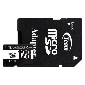 Карта пам`ятi  128GB MicroSDHC UHS-I Class 10 Team Black + SD-adapter (TUSDX128GCL10U03)