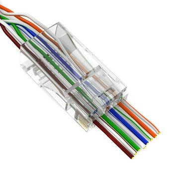 Роз'єм конектор Merlion RJ-45 8P8C UTP Cat-5 (50 шт/уп.) для наскрізного підключення