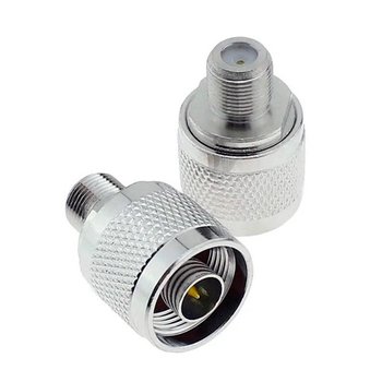 Переходник штекер N - гнездо F, латунь