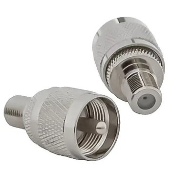 Антенний перехідник штекер UHF - гніздо F, латунь