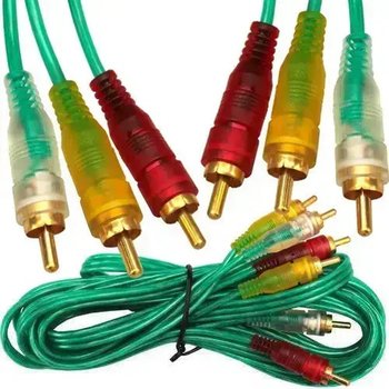 Шнур 3RCA-3RCA, Прозрачный, 5м