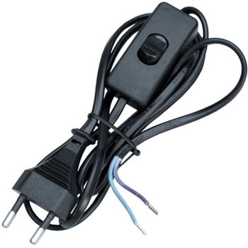 Шнур мережевий для бра з вимикачем, 2х0.5мм CU, 1.5м, чорний Шнур мережевий для бра з вимикачем, 2х0.5мм CU, 1.5м, чорний