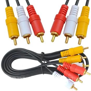Шнур 3RCA - 3RCA, gold, 4x12мм, 1.5м