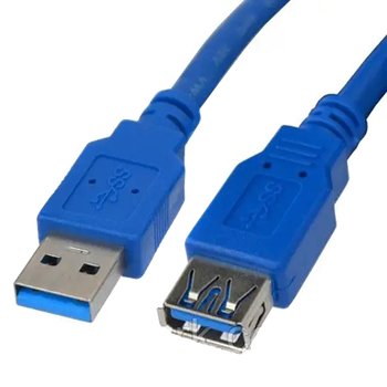 Шнур USB, штекер А - штекер А, Vers-3.0, 1.5м, синій