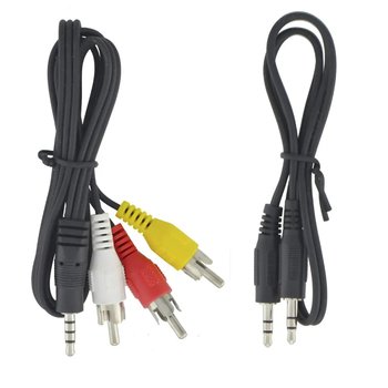 Шнур 3,5 jack-3RCA + Аудіо шнур 3.5mm (0.8м) (комплект 2 в 1)