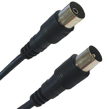 Шнур высокочастотный штекер ТВ - гнездо ТВ, 1.5м, чёрный
