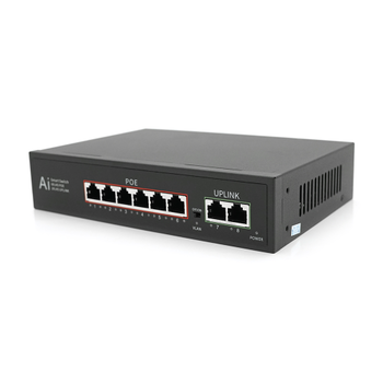 POE комутатор Merlion 6 POE 10/100 + 2 RJ45 10/100 вбудований блок живлення 52V 1.45A