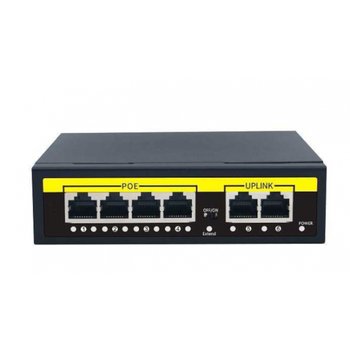 POE комутатор Utex UT-1006B (4 порти 100 М РОЄ / 2 порти 100 М UPLINK)