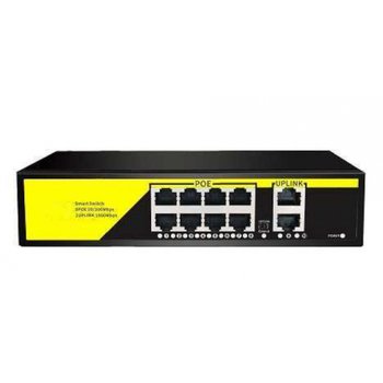 POE комутатор Utex UT-1010GB (8 РОЕ10 - 100 Мб/с ,2 Uplink - 1000 Мб/с)
