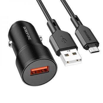 Автомобильное зарядное устройство Borofone BZ19A Wisdom QC3.0 18W Micro