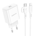Зарядний пристрій Borofone BA81A 1USB-C PD/QC 20W+Type-C to Lightning (Бiлий)