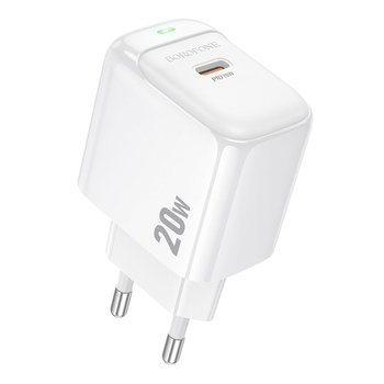 Зарядний Пристрій Borofone BAS43A 1USB-C PD/QC 20W (Бiлий) Зарядний Пристрій Borofone BAS43A 1USB-C PD/QC 20W (Бiлий)
