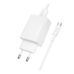 Зарядний пристрій Borofone BAS72A 1USB QC3.0 18W+USB to Type-C (Білий)