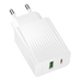 Зарядний пристрій Borofone BAS76A 1USB-C/1USB PD/QC 30W (Бiлий)
