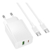 Зарядний пристрій Borofone BAS76A 1USB-C/1USB PD/QC 30W+Type-C to Type-C (Бiлий)