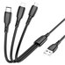 Кабель Borofone BX71 3-in-1 IP+Type-C+Micro (Чорний)