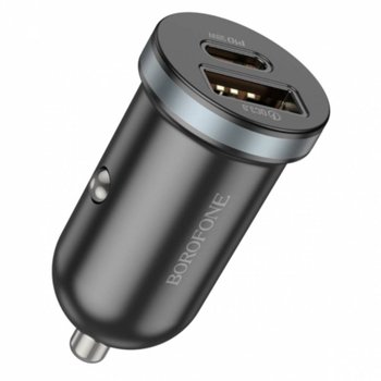 Автомобільний Зарядний Пристрій Borofone BZ22 1USB/1USB-C QC/PD30W (Чорний)