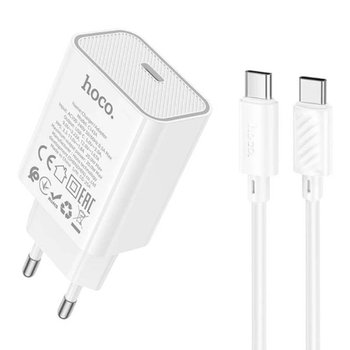 Зарядний пристрій Hoco C143A 1USB-C PD/QC 20W+Type-C to Type-C (Бiлий) Зарядний пристрій Hoco C143A 1USB-C PD/QC 20W+Type-C to Type-C (Бiлий)