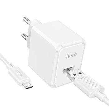 Зарядний Пристрій Hoco CS11A 1USB 2.1A+USB to Micro (Білий)