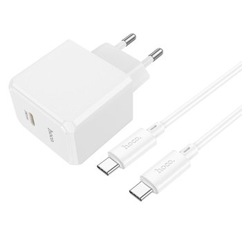 Зарядний Пристрій Hoco CS13A 1USB-C PD/QC 20W+Type-C to Type-C (Бiлий)